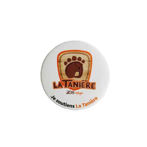 La Tanière, zoo, refuge, parc animalier, animaux, cadeau, homme, femme, enfant, bébé, noël, anniversaire, éthique, souvenir, badge